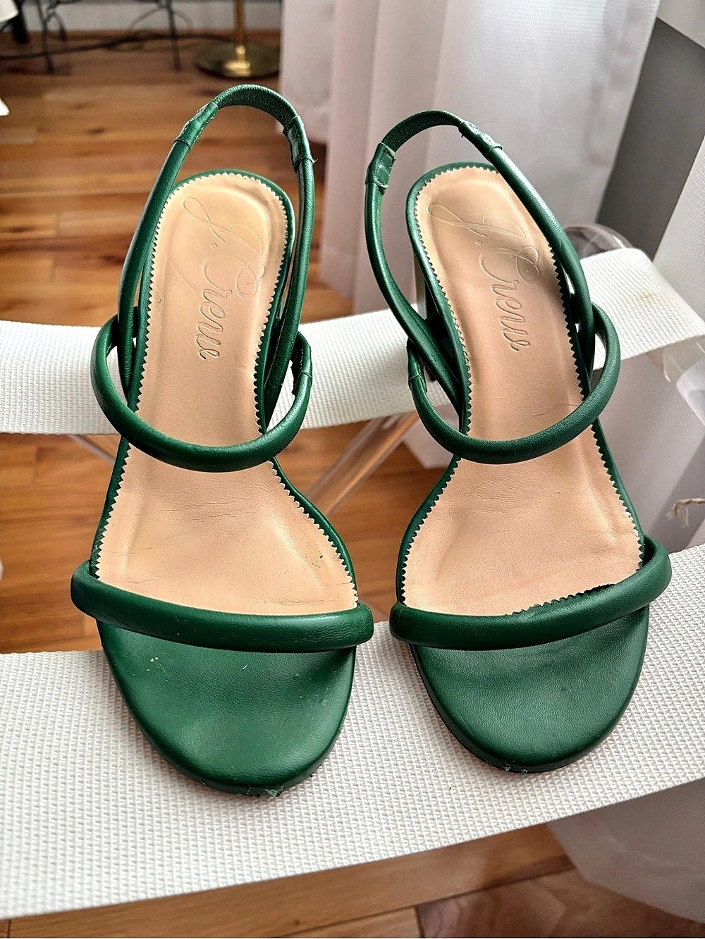 J.Crew Green Block Heel Sandals US 8